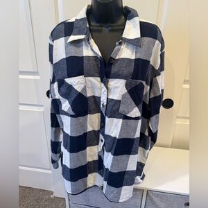Natural Reflections Blue and White Checkered Shirt